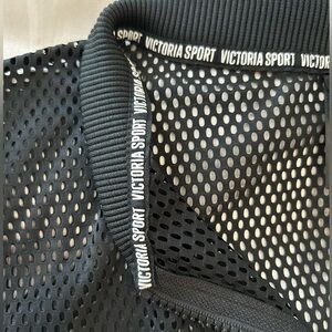 Victoria Secret Black Fishnet Mesh Zip-Up Jacket